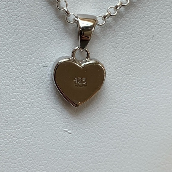 Sterling Silver .925 Opal Heart and Chain 16” - Picture 3 of 5